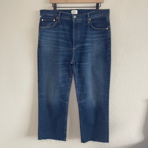 Citizens of Humanity Florence Wide Straight High Rise Jeans in Everdeen Size 33 - Picture 3 of 9